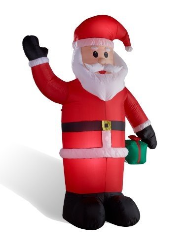 Weihnachtsmann figur aufblasbar beleuchtet 240 cm groß für innen außen von Gartenpirat®