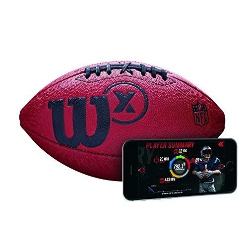 Wilson Herren-American Football mit Sensor zur Trainingsaufzeichnung per App, braun, Wilson X Connec