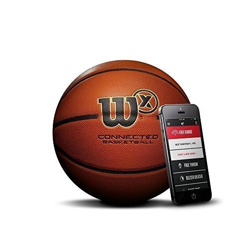 Wilson Herren-Basketball mit Sensor zur Trainingsaufzeichnung per App, braun, 4 Spielmodi, Wilson X 