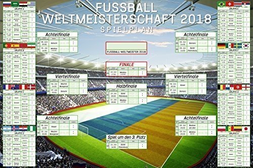 WM Planer 2018 Russland im XL Maxi Poster Format 61x91,5 mit allen Gruppen und Spielen deutschsprach