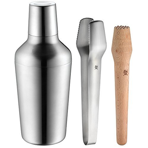 WMF Matroschka Cocktail Set 5-teilig  Bar-Set mit Shaker 700ml, Barmaß,  Cocktail Sieb, Eiszange un