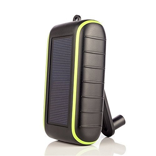 Workingda 10000 mAh Solar-Power-Bank, KFZ-Ladegerät, Handkurbel, LED-Taschenlampe, Dual-USB-Ausgang