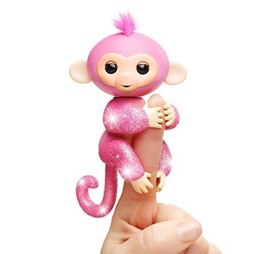 Wow Wee Fingerlings Glitzer Äffchen pink Rose 3764 interaktives Spielzeug, reagiert auf Geräusche,