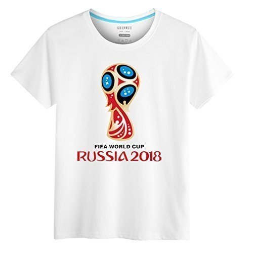 WTUS WM 2018 FIFA World Cup Logo - Herren T-Shirt Fußball Fans-Schwarz & Weiß - Sport Shirt Männe