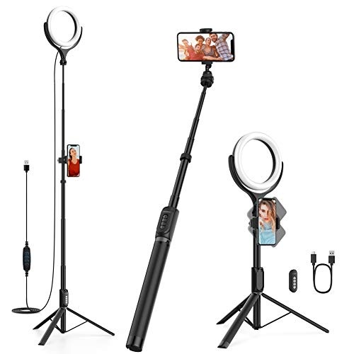 Yoozon Multifunktion 3 in 1 LED Ringlicht & Handy Stativ & Selfie Stick