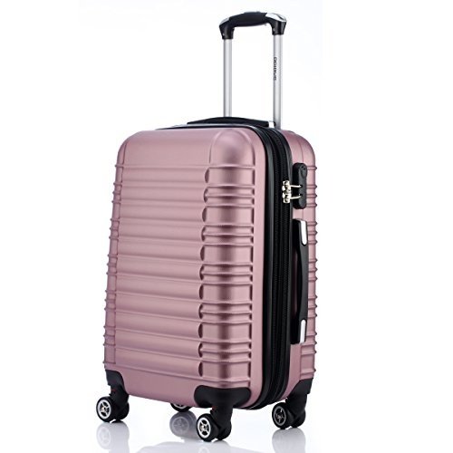 Zwillingsrollen 2088 Reisekoffer Koffer Trolleys Hartschale in XL-L-M in 14 Farben(Pink,L)