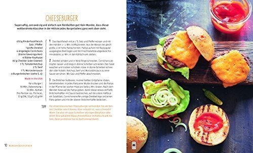 Burger-Set: mit antihaftbeschichteter Burgerpresse aus Aluguss (GU BuchPlus)