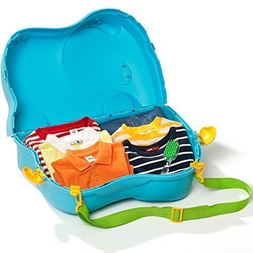18-Liter Kinderkoffer und Rutscher Smilar Jumbo, Bordgepäck, blau - Hartschale Kinder Koffer Rutsch