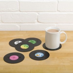 6 Untersetzer im Vinyl Schallplatten Look