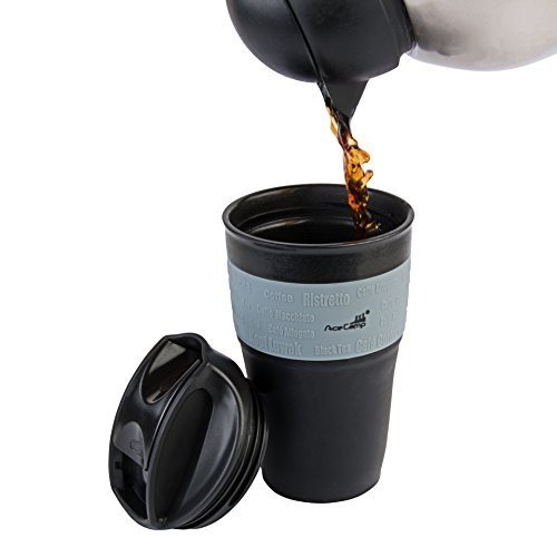 AceCamp Faltbarer Kaffeebecher Coffee to go Becher wiederverwendbar komprimierbar auslaufsicher mit 
