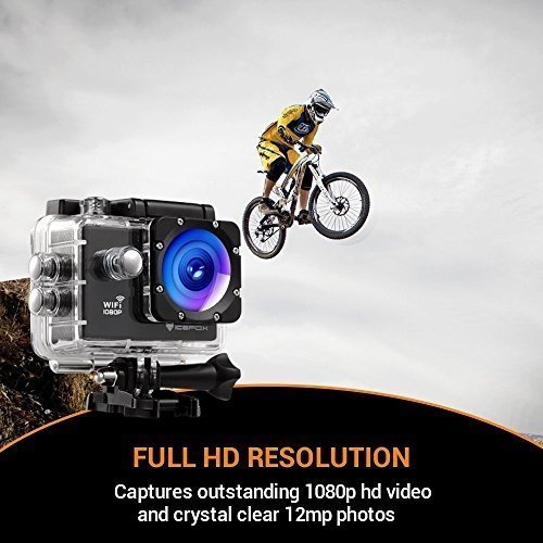 Action Cam, icefox 2K 16MP Unterwasserkamera, WIFI Fernbedienung, 2.0 Display Helmkamera, Wasserdich