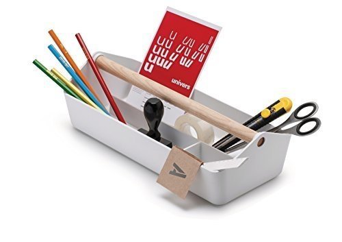 Alessi BG01 W "Cargo Box", Multifunktionsbehälter, Griff aus Holz, weiß