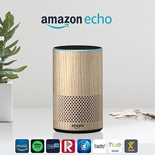 Amazon Echo 2. Gen., Intelligenter Lautsprecher mit Alexa, Eiche