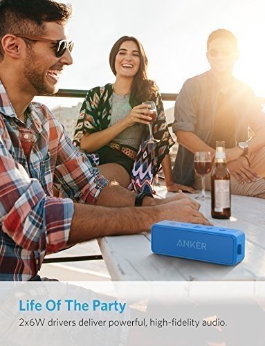 Anker SoundCore 2 Bluetooth Lautsprecher mit Dual-Treiber besserem Bass, 24 St Spielzeit, 20 M Reich