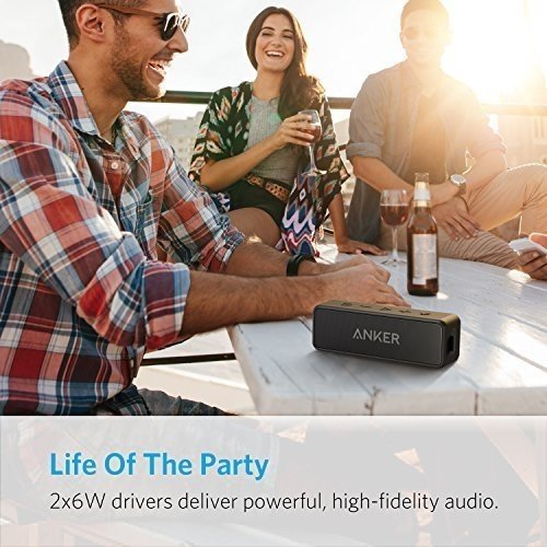 Anker SoundCore 2 Bluetooth Lautsprecher mit Kraftvollem Bass, 24 Stunden Spielzeit, 20 Meter Reichw