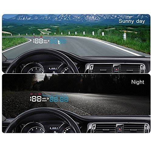 AOZBZ Car Head Up Display Projection Navigationsgerät, OBDII-Schnittstelle Multi-Function Car HUD K