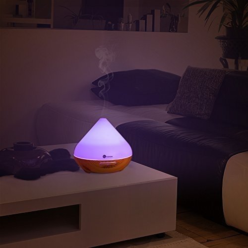 Aroma Diffuser 300ml TaoTronics Luftbefeuchter Oil Düfte Humidifier Holzmaserung LED mit 7 Farben f