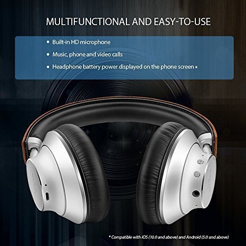 AudioMX Bluetooth Over-Ear Kopfhörer, Wireless Stereo-Headset mit eingebautem Mikrofon und apt-X Hi