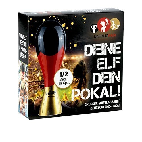 Aufblasbarer Plastik Pokal Deutschland 52cm Fan-Spaß für Weltmeister & Pokaljäger! Einzigartiger 