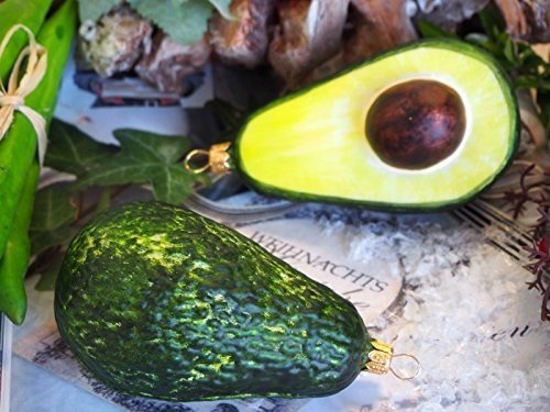 Avocado Avokado Glas Christbaumschmuck Deko Adventskranz Baumschmuck