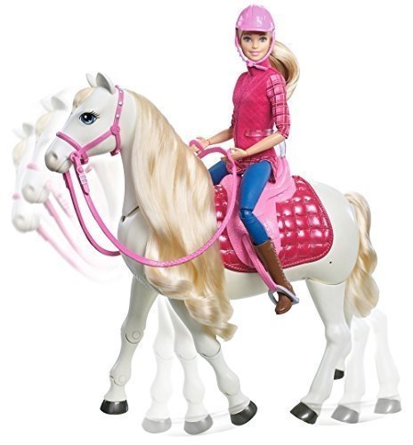 Barbie Mattel Traumpferd und Puppe, laufendes Pferd mit Berührungs- und Geräuschsensoren