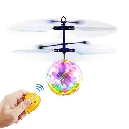 Baztoy RC Fliegender Ball mit LED Leuchtung Handsensor Spielzeug Geschenke für Kinder Jungen Mädch