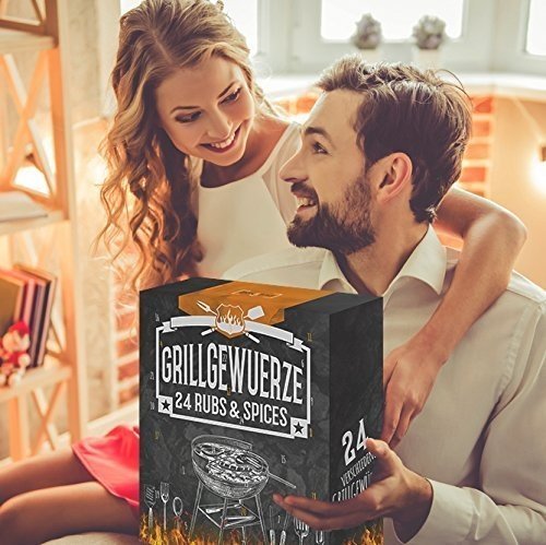 BBQ Grillgewürz-Adventskalender I Weihnachtskalender mit 24 edlen & abwechslungsreichen Grill Gewü