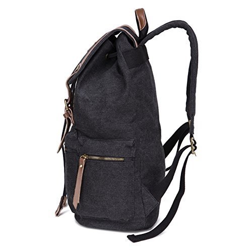 BeautyWill Damen & Herren Vintage Canvas Rucksack Wanderrucksack Reiserucksack Laptoprucksack Campin