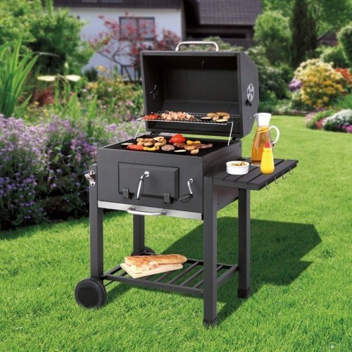 Bestseller Tepro 1061 Holzkohlegrill "Toronto" - mit Trolley inkl. Grillzange 34 cm und Grillzang 25