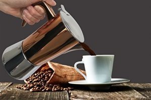 bonVIVO® Intenca, Espressokocher aus Edelstahl In Kupfer-Chrom-Optik, Für Vollmundigen Espresso, K
