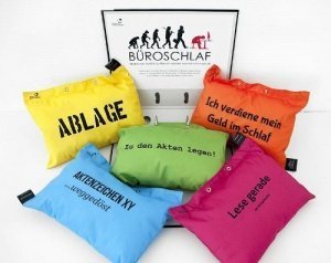 Büroschlaf Kissen "Ablage" Gelb,100 % Polyester,