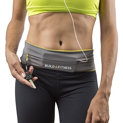 Build & Fitness Laufgürtel für Handy Smartphone Schlüssel Hüfttasche, Running Belt, Sport-Baucht