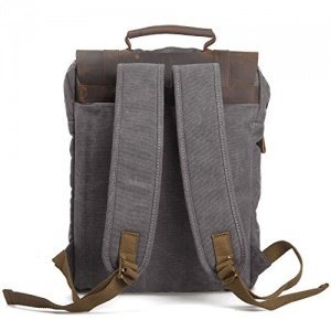 Canvas Rucksack, P.KU.VDSL 15" Laptoprucksack Vintage Canvas und Leder Schultasche Reisetasche Daypa