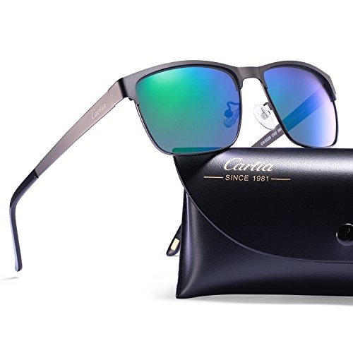 Carfia Polarisierte Herren Sonnenbrille Modische Metallrahmen Fahrer Sonnenbrille 100% UV400 Schutz 