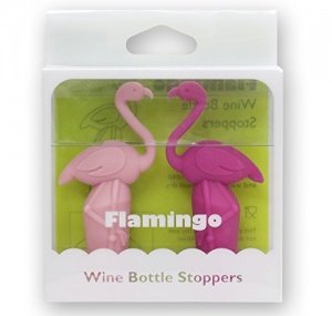 CKB Ltd® Set of 2 Pink Flamingo Wine Bottle Stoppers Weinflaschenverschluss und Flaschenverschluß 