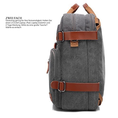 CoolBELL umwandelbar Rucksack Messenger Bag Umhängetasche Laptop Tasche Handtasche Business Aktenta