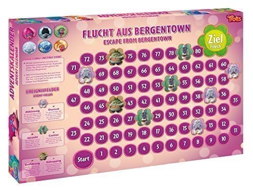 Craze 53998 - Adventskalender Dreamworks Trolls, sortiert, bunt