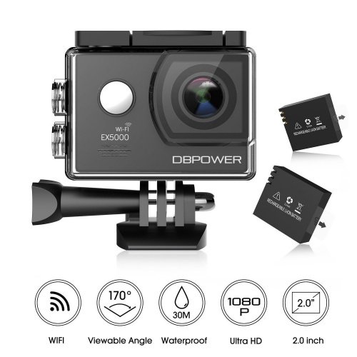 DBPOWER EX5000 Action Cam Wifi Unterwasserkamera 1080P