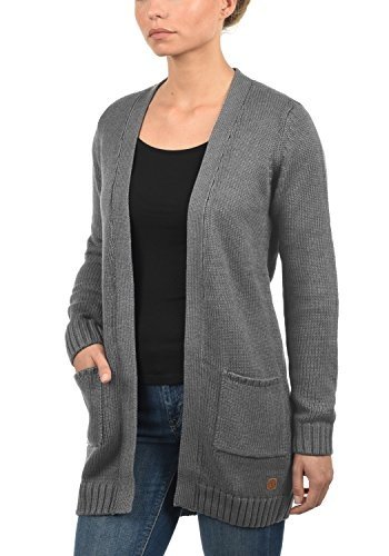 DESIRES Paula Damen Strickjacke Cardigan mit offenem V-Aussschnitt aus hochwertiger Baumwoll-Mischun