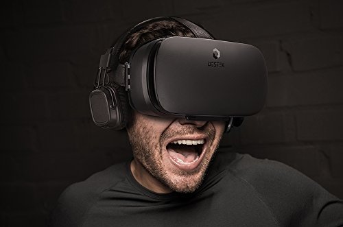 DESTEK V4 VR Brille, 103° FOV, Augen Schonendes HD Virtual Reality mit Bluetooth Fernbedienung für