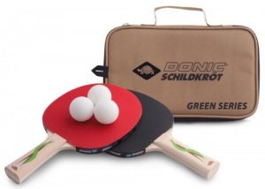 Donic-Schildkröt Tischtennis Set Green Series 400 Im Carrybag 2x Schläger und 3 Bälle, natur