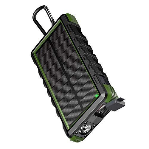 EasyAcc Powerbank 24000mAh Wasserdicht IP66 Outdoor Solar Akkupack USB C Externer Akku mit Taschenla