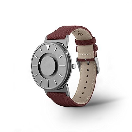 eone BRADLEY CLASSIC Unisex Uhr - Leder/ Stoff Armband crimson
