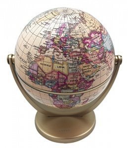 EXERZ Mini Antiker Globus - in Englischer Sprache (Durchmesser 10 CM)