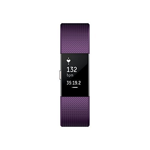 Fitbit Charge 2 Unisex Armband Zur Herzfrequenz Und Fitnessaufzeichnung, Pflaume, S, FB407SPMS-EU