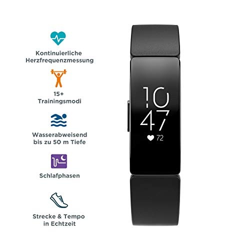 Fitbit Inspire HR Gesundheits- & Fitness Tracker mit automatischer Trainings Erkennung