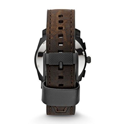 Fossil Herren Armbanduhr Machine mit braunem Lederband