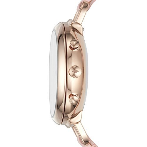Fossil Q Annette Hybrid Smartwatch - Roségoldenes Edelstahlgehäuse mit Rosa Lederarmband – Kompa