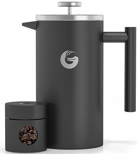 FRENCH PRESS / KAFFEEBEREITER / TEEBEREITER 1 Liter aus Edelstahl von Coffee Gator - Doppelwandige F