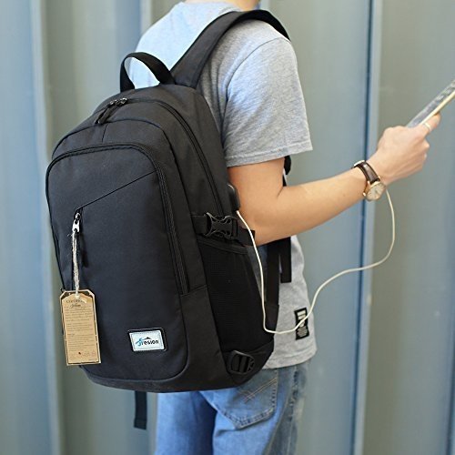Fresion Laptop-Rucksäcke Damen Herren für 15,6 zoll Notebook Tasche mit USB Ladeport Stylishe Leic